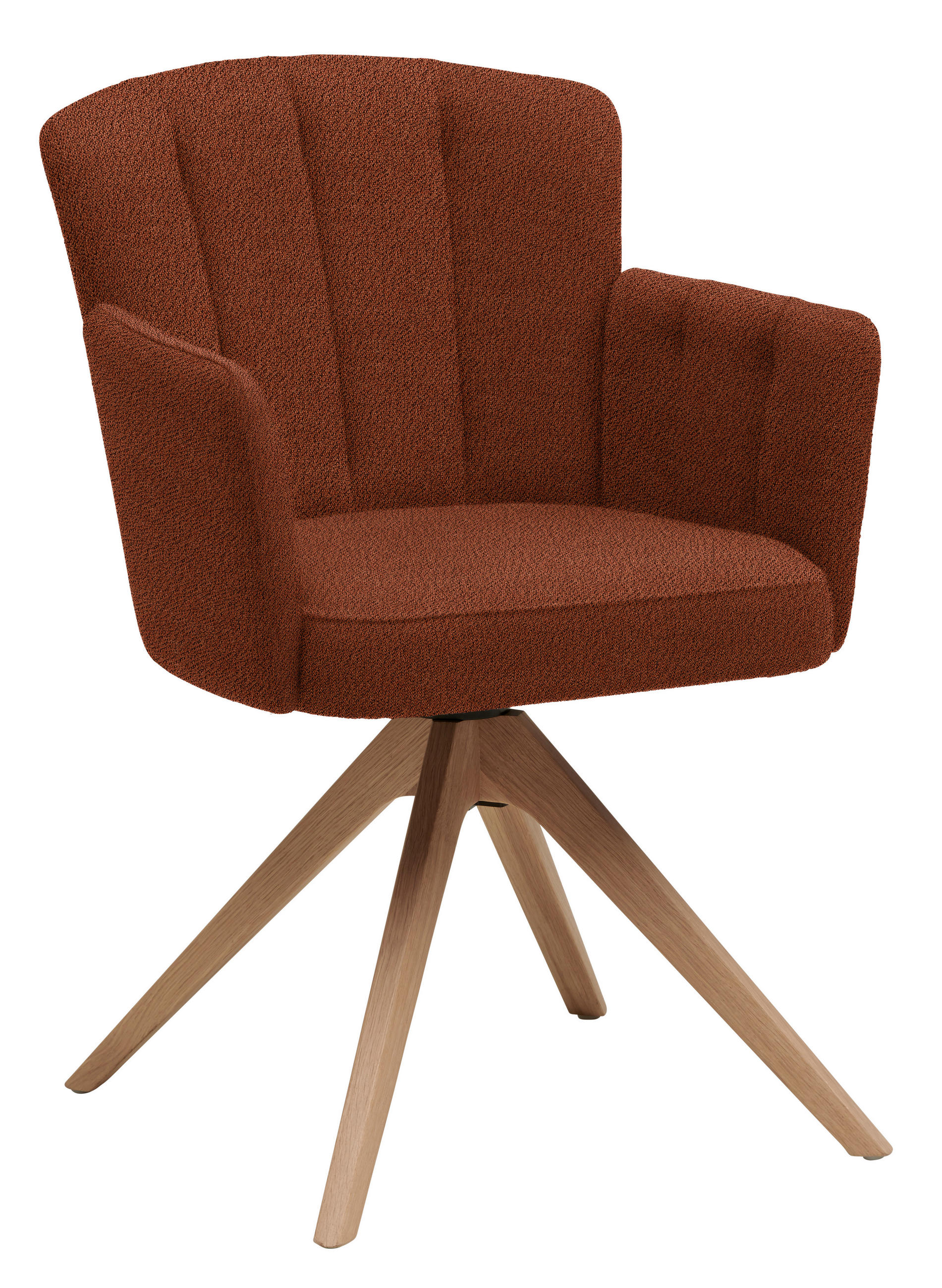 ARMLEHNSTUHL in Holz, Textil Rostfarben, Wildeiche  - Wildeiche/Rostfarben, Design, Holz/Textil (58/83/62cm) - Venjakob