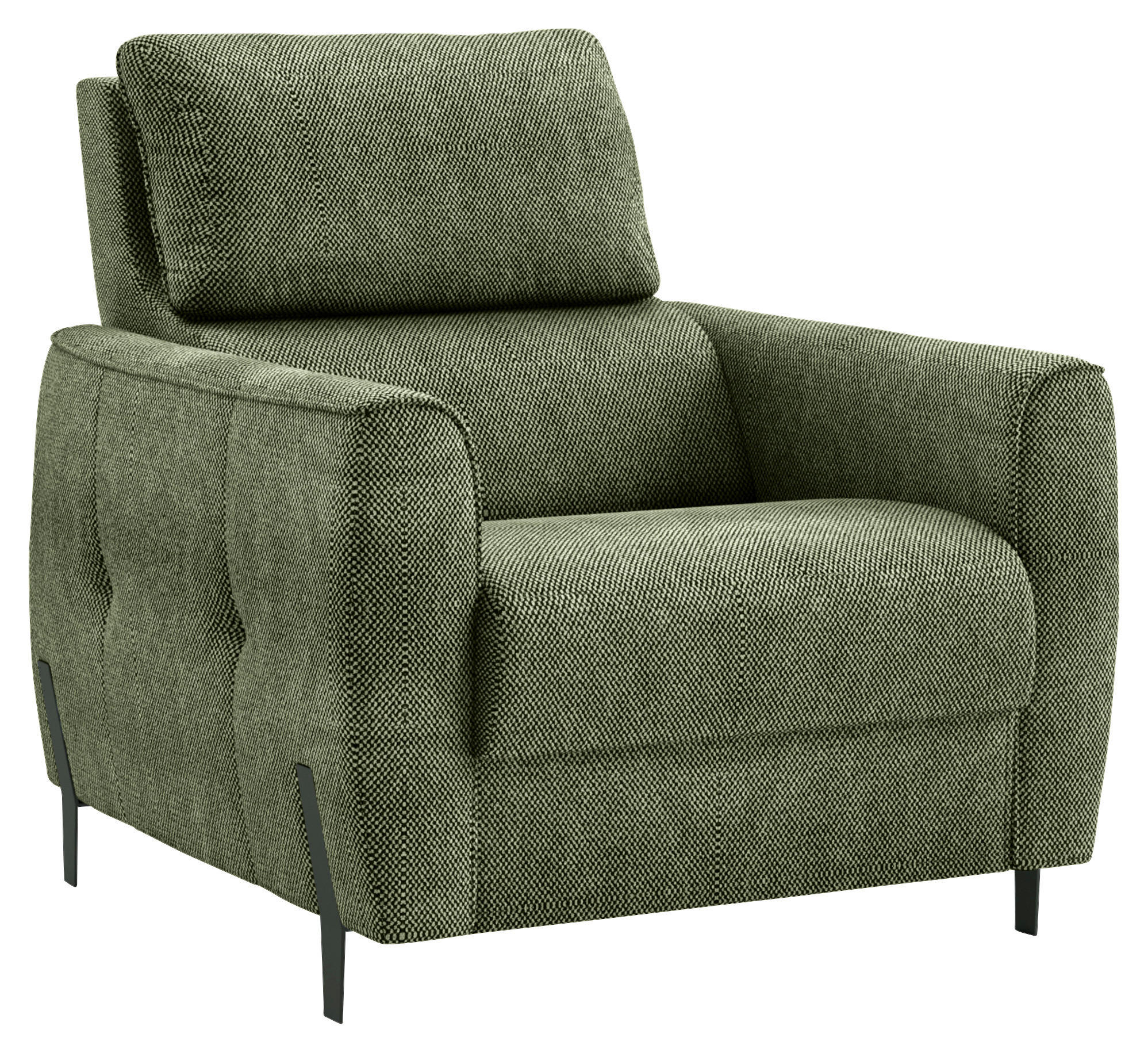 SESSEL in Plüsch Dunkelgrün  - Dunkelgrün/Schwarz, Design, Textil/Metall (89/91/101cm) - Stylife