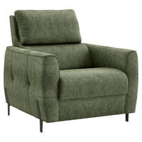 SESSEL in Plüsch Dunkelgrün  - Dunkelgrün/Schwarz, Design, Textil/Metall (89/91/101cm) - Stylife