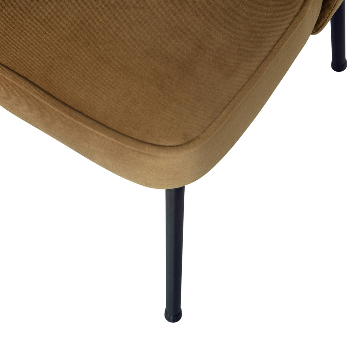 STUHL-SET 2 Stück  in Samt  - Gelb/Schwarz, MODERN, Textil/Metall (50/83/57cm) - Livetastic