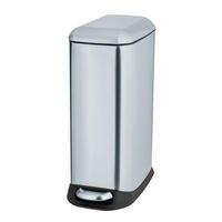 TRETEIMER 20 L  - Edelstahlfarben/Schwarz, Basics, Kunststoff/Metall (23,5/55/41cm) - Wenko