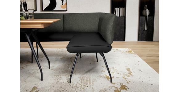 ECKBANK 165/225 cm  in Schwarz  - Schwarz, Design, Textil/Metall (165/225cm) - Moderano
