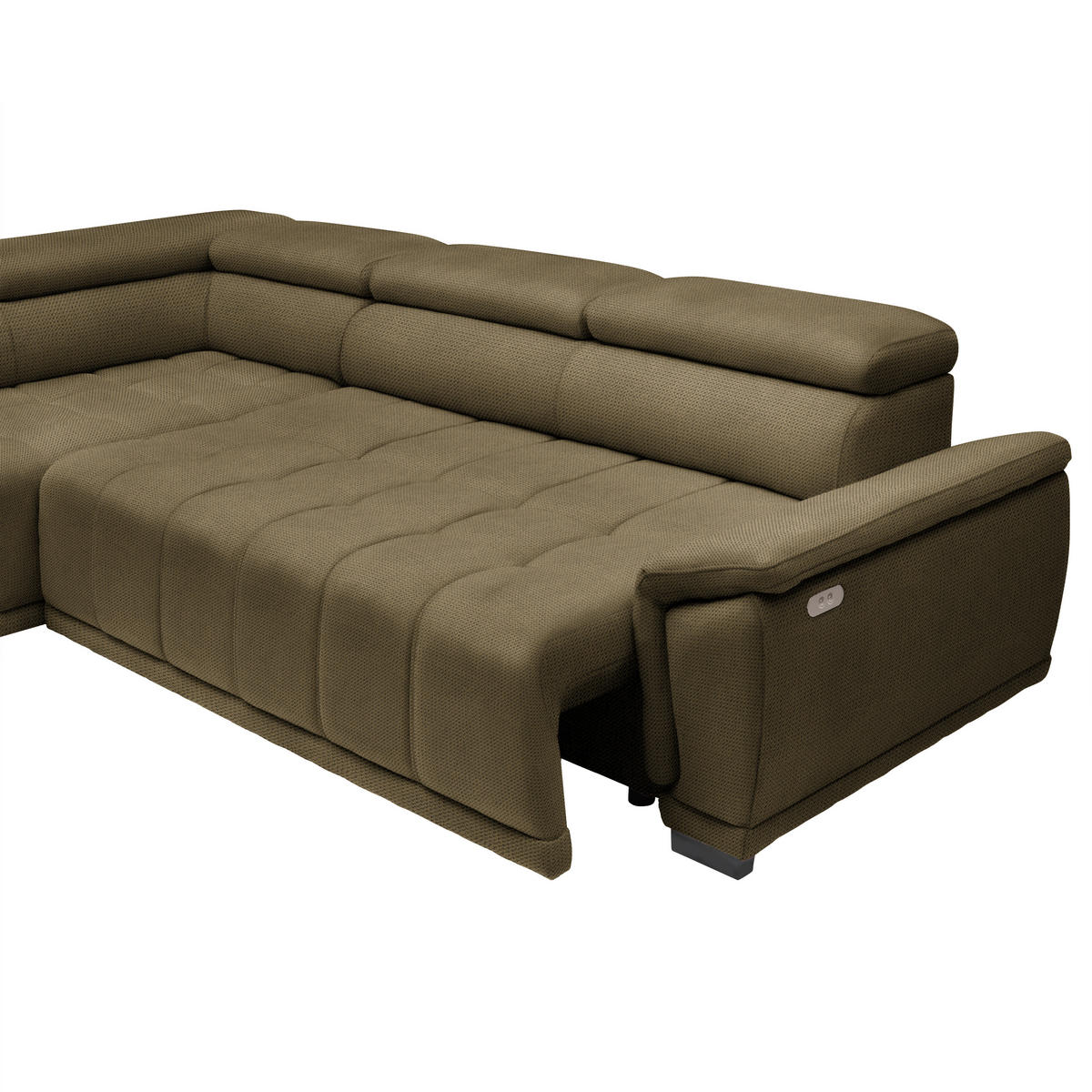 HÖRNSOFFA i chenille, vävt tyg taupe  - svart/taupe, Modern, textil/plast (106/283cm) - MID.YOU