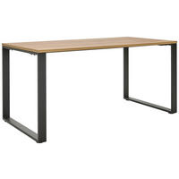 SCHREIBTISCH 160/80/75 cm  in Schwarz, Eichefarben  - Eichefarben/Schwarz, MODERN, Holzwerkstoff/Metall (160/80/75cm) - Novel