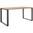SCHREIBTISCH 160/80/75 cm  in Schwarz, Eichefarben  - Eichefarben/Schwarz, MODERN, Holzwerkstoff/Metall (160/80/75cm) - Novel