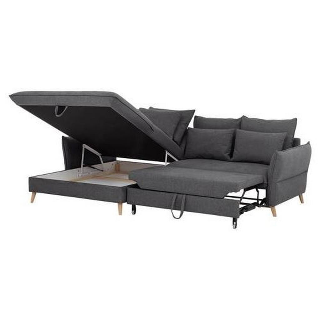 Thumbnail - Livetastic Eckschlafsofa, Grau, Textil, Buche, vollmassiv, 4-Sitzer, Füllung: Schaumstoffflocken,Schaumstoffflocken, 274...