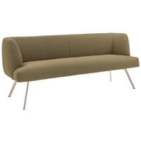 SITZBANK 230/87/64 cm  in Edelstahlfarben, Waldgrün  - Waldgrün/Edelstahlfarben, Design, Textil/Metall (230/87/64cm) - Venjakob