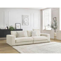 3-SITZER-SOFA LEONARD Cord Beige  - Beige/Schwarz, MODERN, Kunststoff/Textil (234/77/109cm)