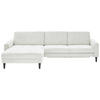ECKSOFA in Cord Creme  - Creme/Schwarz, Modern, Textil/Metall (177/302cm) - Beldomo Style