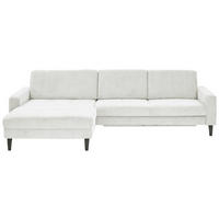 ECKSOFA in Cord Creme  - Creme/Schwarz, Modern, Textil/Metall (177/302cm) - Beldomo Style