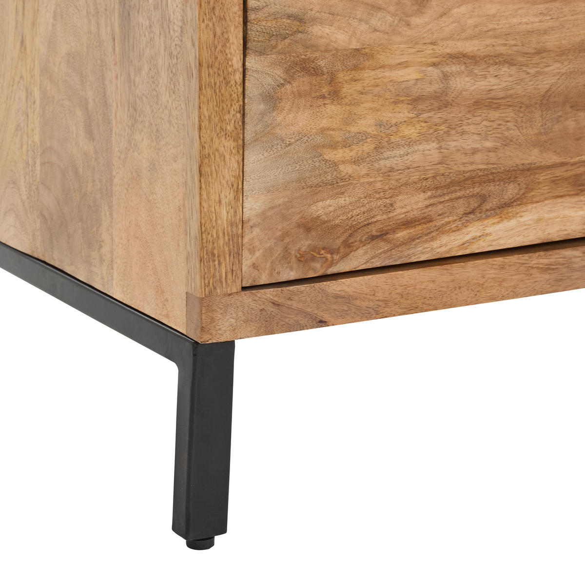 SIDEBOARD Ankara  in 207/86/42 cm  - Schwarz/Naturfarben, KONVENTIONELL, Holz/Metall (207/86/42cm) - Livetastic