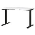 SCHREIBTISCH 120/80/72-118 cm  in Weiß, Schwarz  - Schwarz/Weiß, MODERN, Holzwerkstoff/Metall (120/80/72-118cm) - Novel