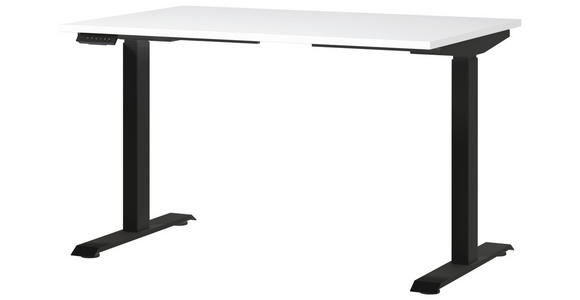 SCHREIBTISCH 120/80/72-118 cm  in Weiß, Schwarz  - Schwarz/Weiß, MODERN, Holzwerkstoff/Metall (120/80/72-118cm) - Novel