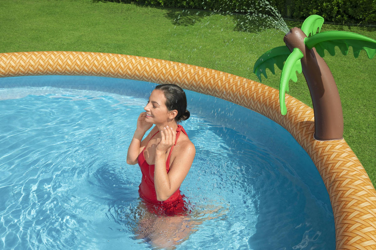 POOLSET PARADISE PALMS 57416 457/84 cm  - Multicolor, Trend, Kunststoff (457/84cm) - Bestway