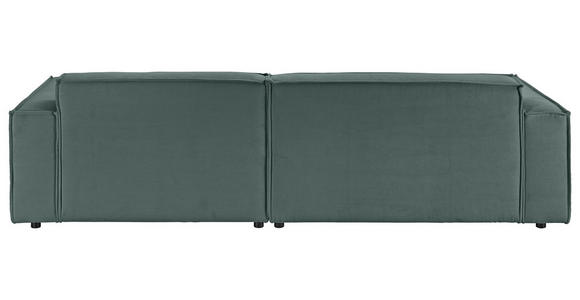 ECKSOFA in Feincord Grün  - Schwarz/Grün, KONVENTIONELL, Kunststoff/Textil (276/168cm) - Hom`in