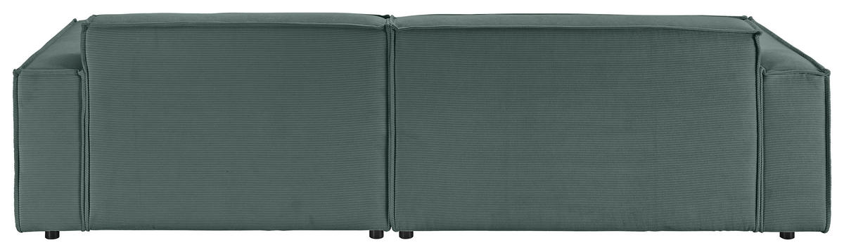 ECKSOFA in Feincord Grün  - Schwarz/Grün, Konventionell, Kunststoff/Textil (276/168cm) - Hom`in