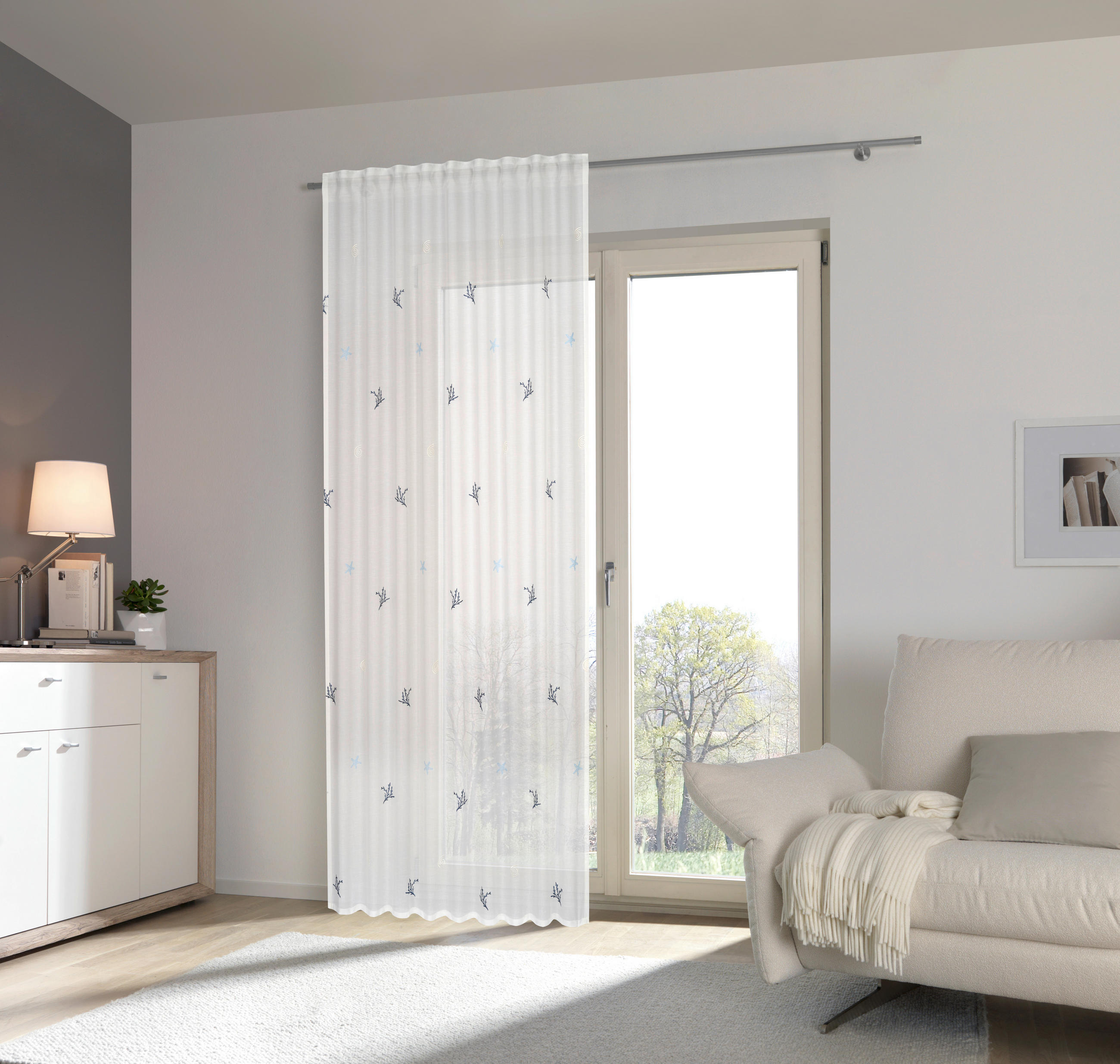 GOTOVA ZAVESA plava - plava, tekstil (140/245cm) - Esposa