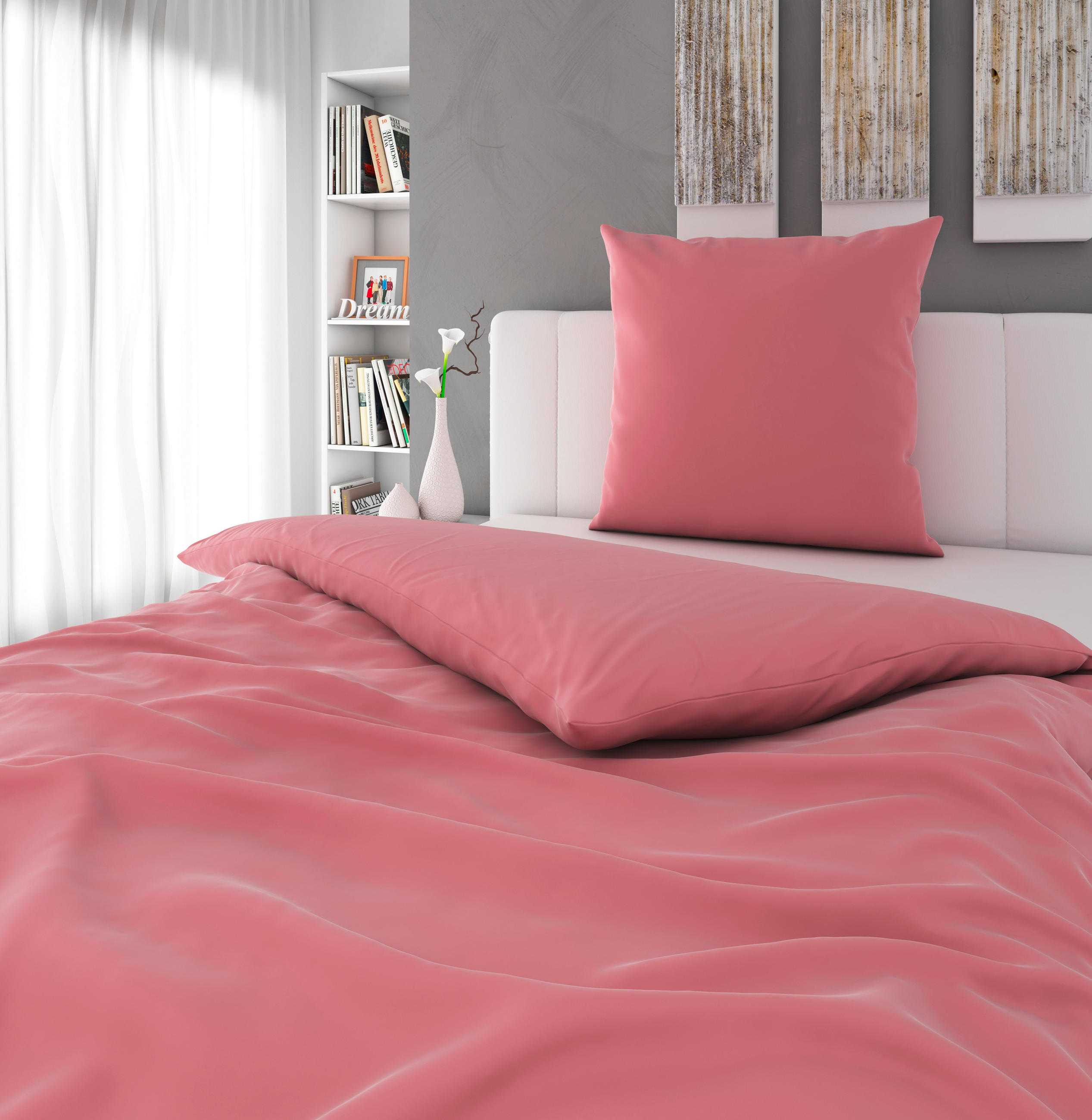 BETTWÄSCHE Satin 135/200 cm  - Rosa, MODERN, Textil (135/200cm) - Novel