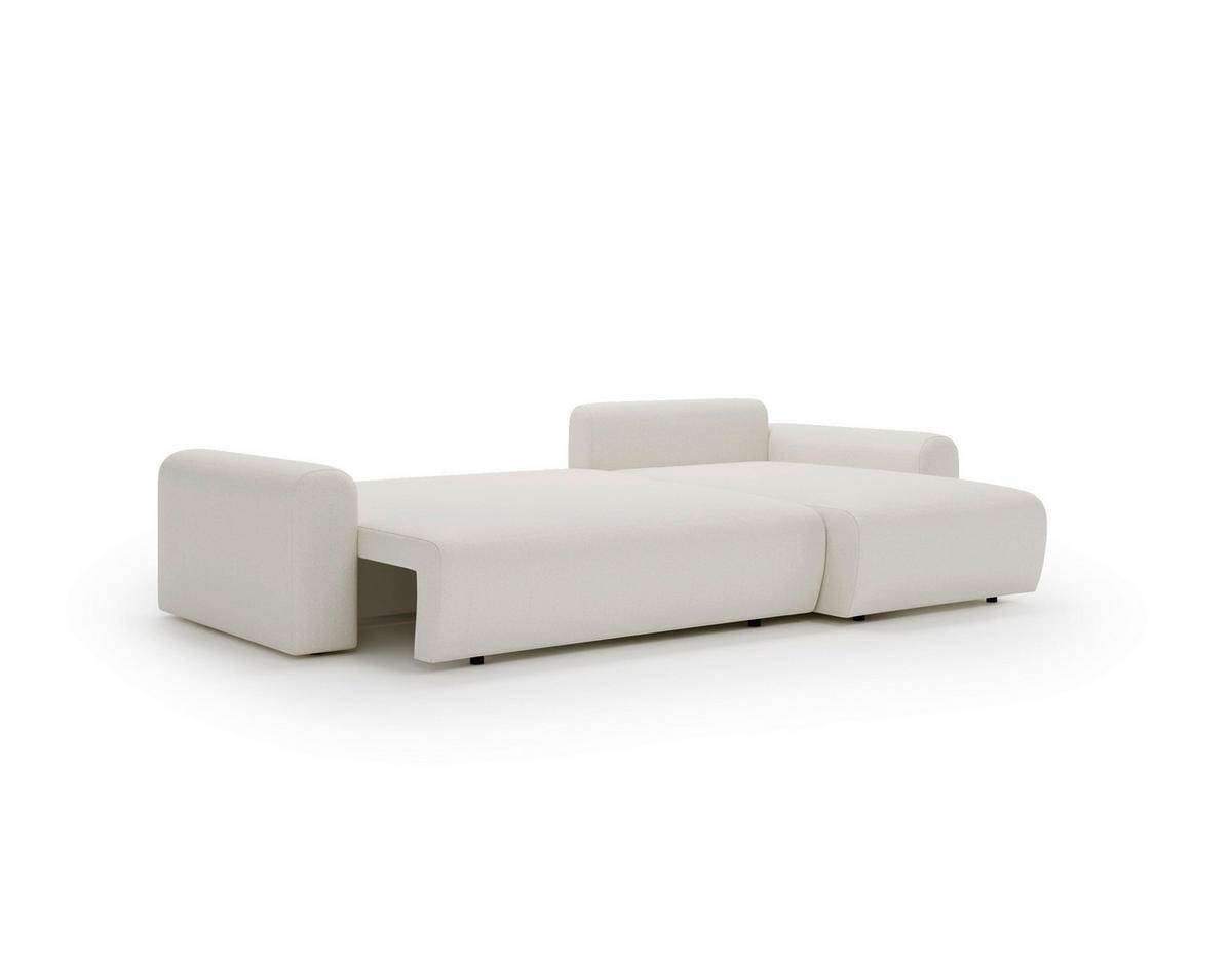 ECKSOFA Creme  - Creme/Schwarz, Design, Kunststoff/Textil (246/150cm) - Livetastic