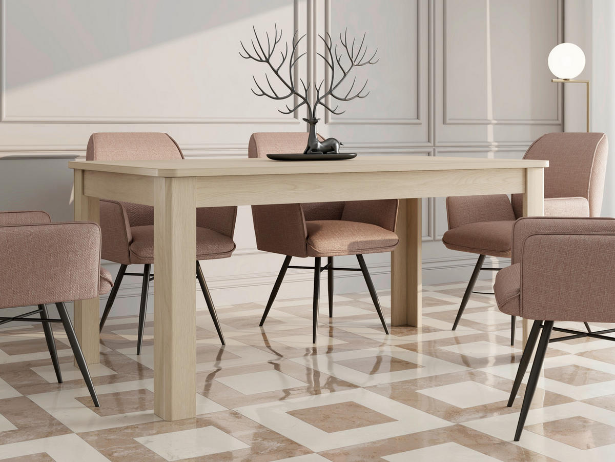 ÉTKEZŐASZTAL - Bianco tölgy, Basics, faalapú anyag (160/76.5/90cm) - Carryhome