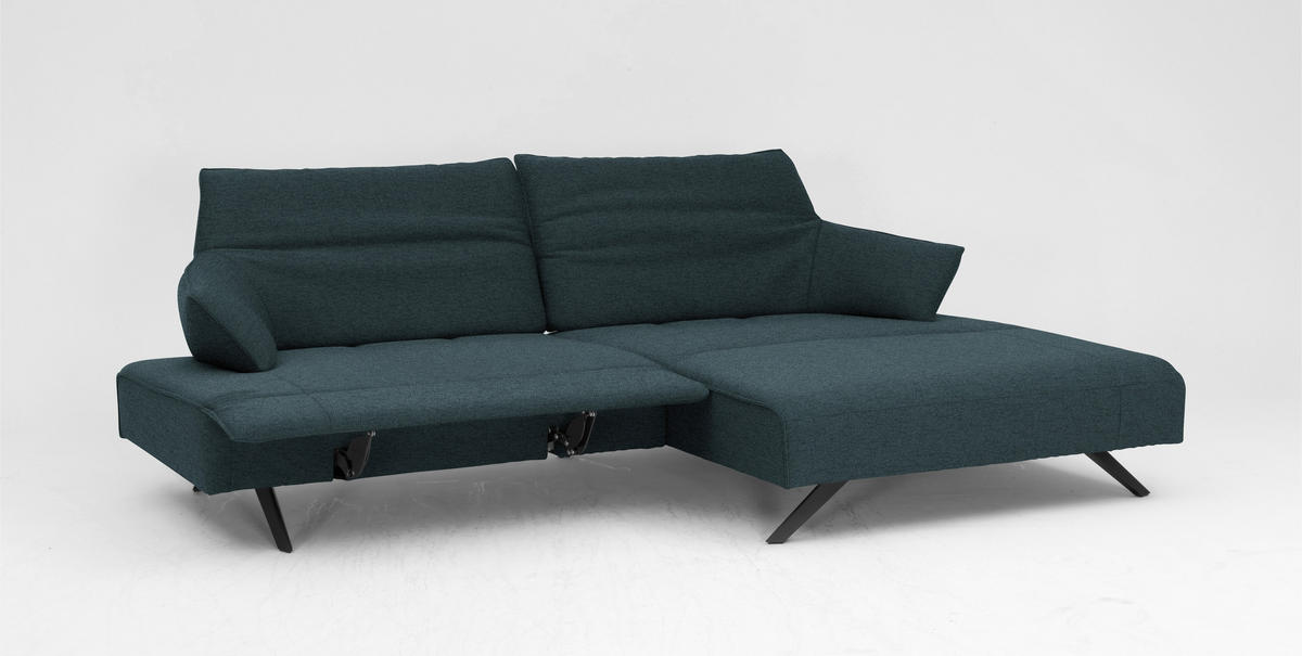 ECKSOFA in Struktur Hellblau  - Anthrazit/Hellblau, Design, Textil/Metall (276/165cm) - Himolla