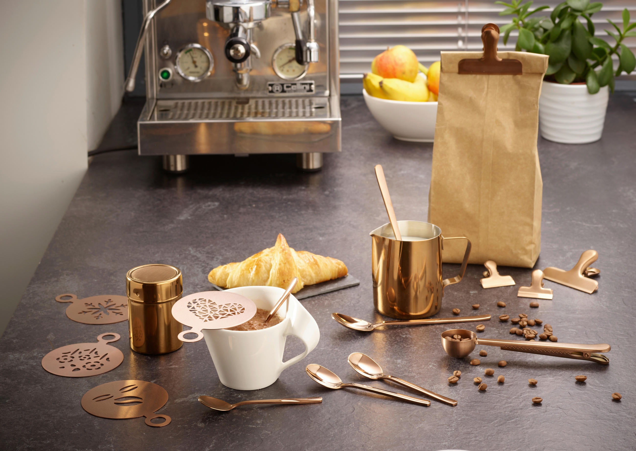 KAFFESET 23 delar  - kopparfärgad, Basics, metall - Echtwerk