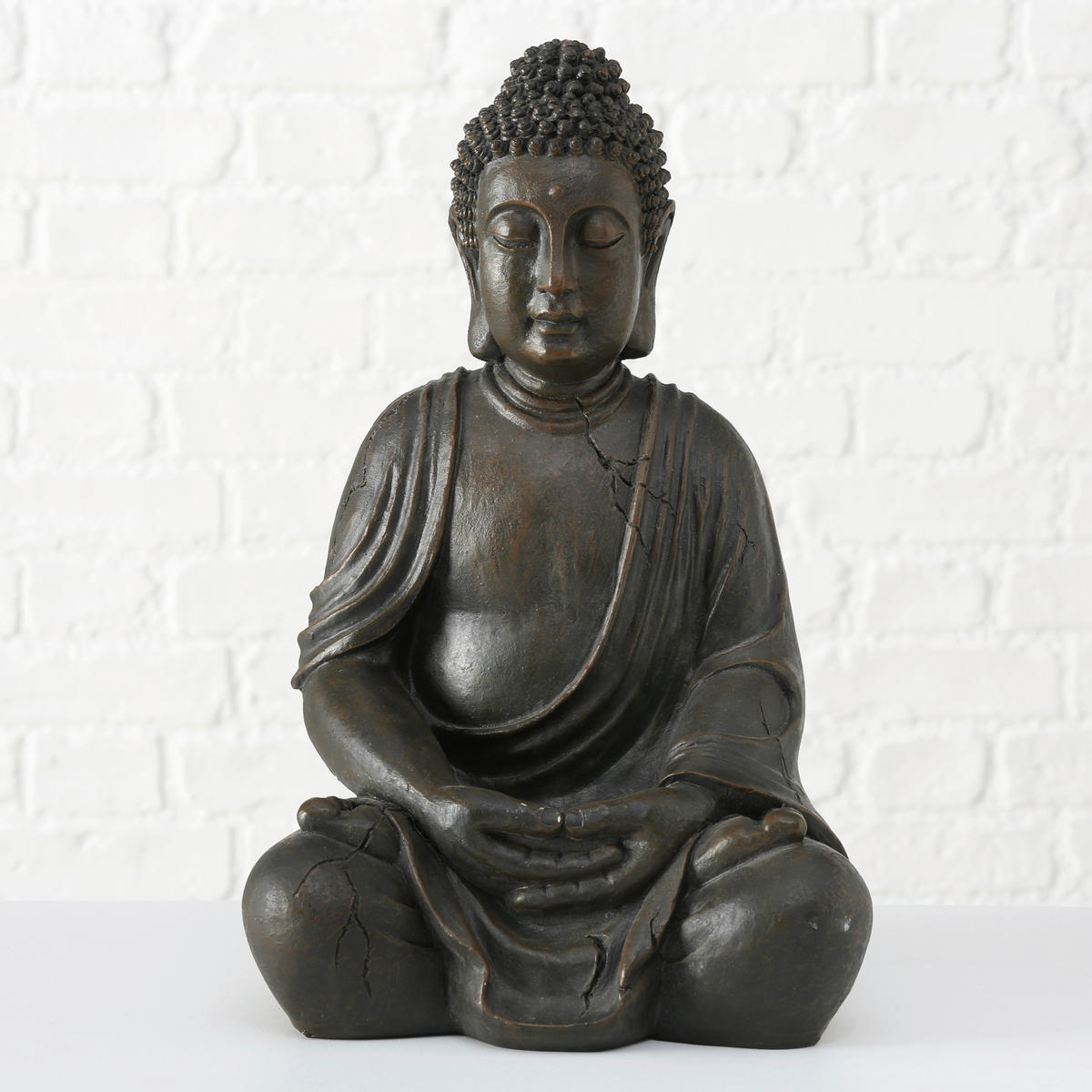 BUDDHA  - Braun, Basics, Kunststoff (26/32/50cm) - Boltze Home