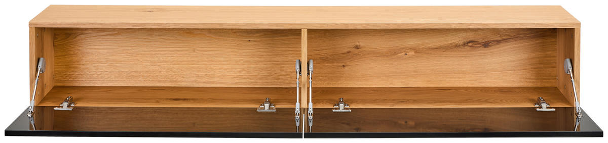 NIZKA OMARICA naravne barve, črna, visoki sijaj  - črna/naravne barve, Design, leseni material/les (180/33/30cm) - MID.YOU