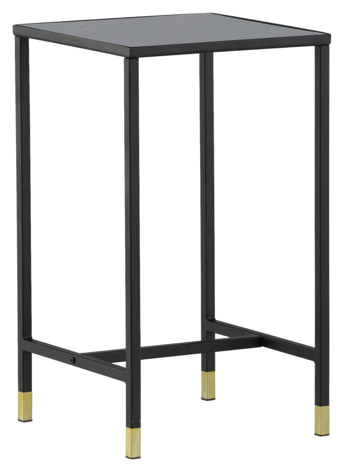 BEISTELLTISCH 40/40/70 cm Schwarz, Messingfarben quadratisch  - Messingfarben/Schwarz, Design, Glas/Metall (40/40/70cm) - Livetastic