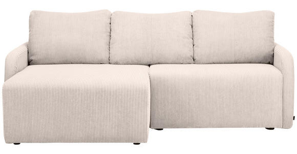 ECKSOFA in Cord Naturfarben  - Schwarz/Naturfarben, KONVENTIONELL, Kunststoff/Textil (217/146cm) - Carryhome