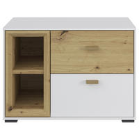 NACHTTISCH 60/42,7/38 cm  in Weiss, Eiche Artisan  - Weiss/Eichefarben, Modern, Holz/Holzwerkstoff (60/42,7/38cm) - Hom`in