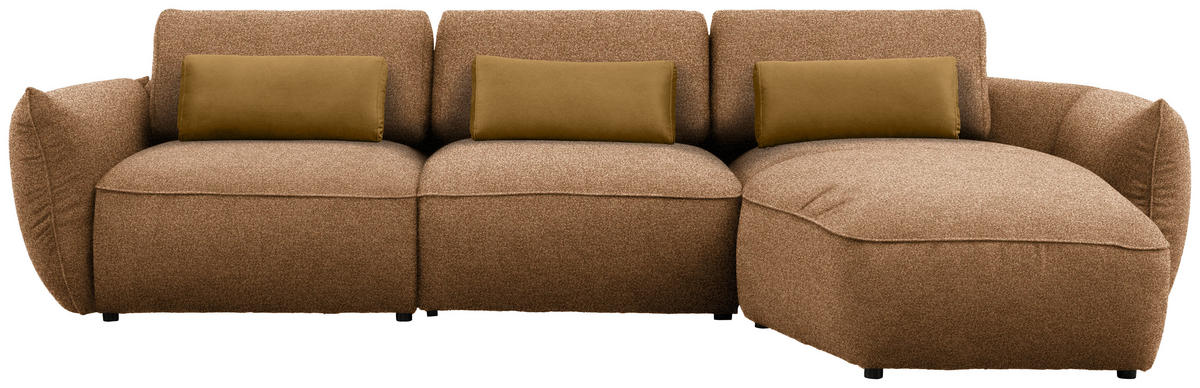 ECKSOFA  in Chenille Rostfarben  340/190 cm  - Rostfarben/Goldbraun, Design, Kunststoff/Textil (340/190cm) - Belluti