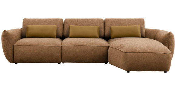 ECKSOFA  in Chenille Rostfarben  340/190 cm  - Rostfarben/Goldbraun, Design, Kunststoff/Textil (340/190cm) - Belluti