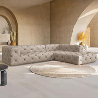 ECKSOFA Mikrofaser Cappuccino  - Schwarz/Cappuccino, Design, Kunststoff/Textil (325/228cm) - P & B