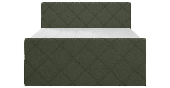 BOXSPRINGBETT 180/200 cm  in Dunkelgrün  - Dunkelgrün/Grau, KONVENTIONELL, Textil (180/200cm) - Esposa