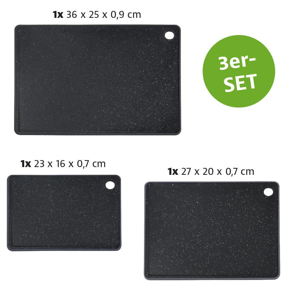SCHNEIDEBRETT-SET Kunststoff  - Schwarz, Basics, Kunststoff - Kesper