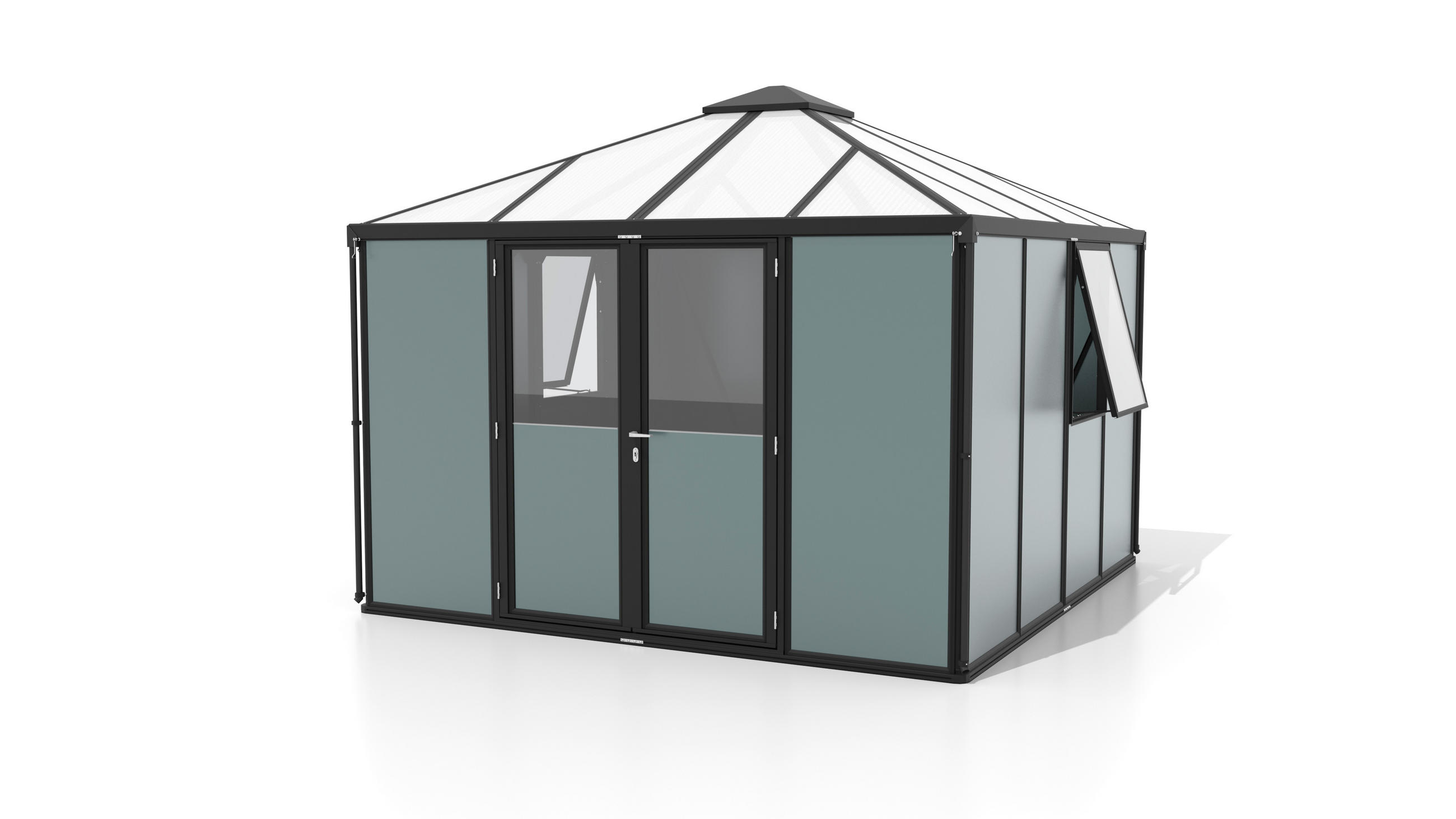 GERÄTEHAUS 321,5/264,5/321,5 cm  - Schwarz, Basics, Kunststoff/Metall (321,5/264,5/321,5cm)