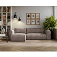 ECKSOFA in Cord Braun  - Schwarz/Braun, MODERN, Kunststoff/Textil (150/245cm) - Carryhome