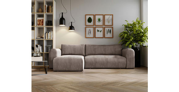 ECKSOFA in Cord Braun  - Schwarz/Braun, MODERN, Kunststoff/Textil (150/245cm) - Carryhome