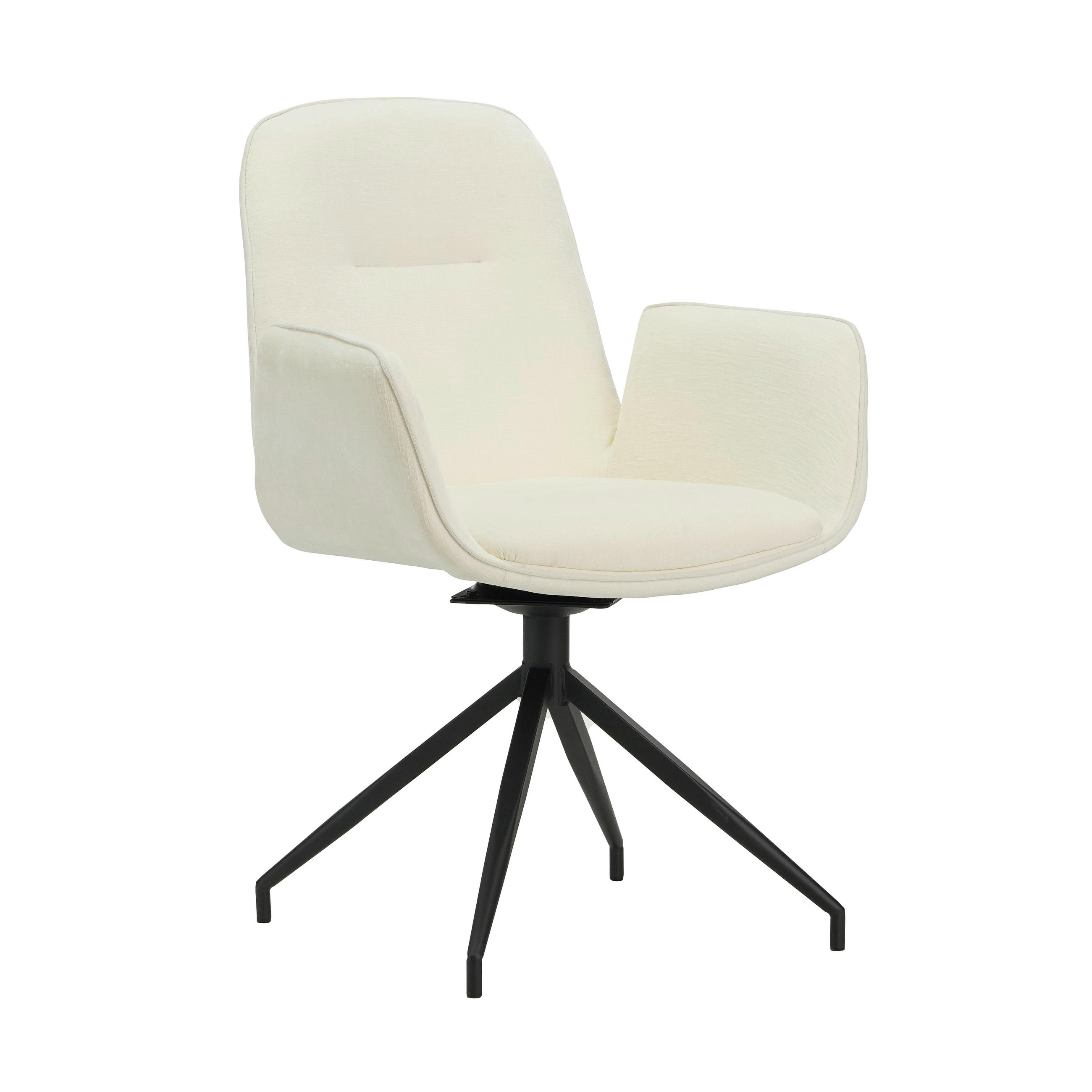 ŽIDLE S PODRUČKAMI, žinylka, krémová, bílá, béžová - bílá/černá, Moderní, kov/textil (61/89/62cm) - MID.YOU