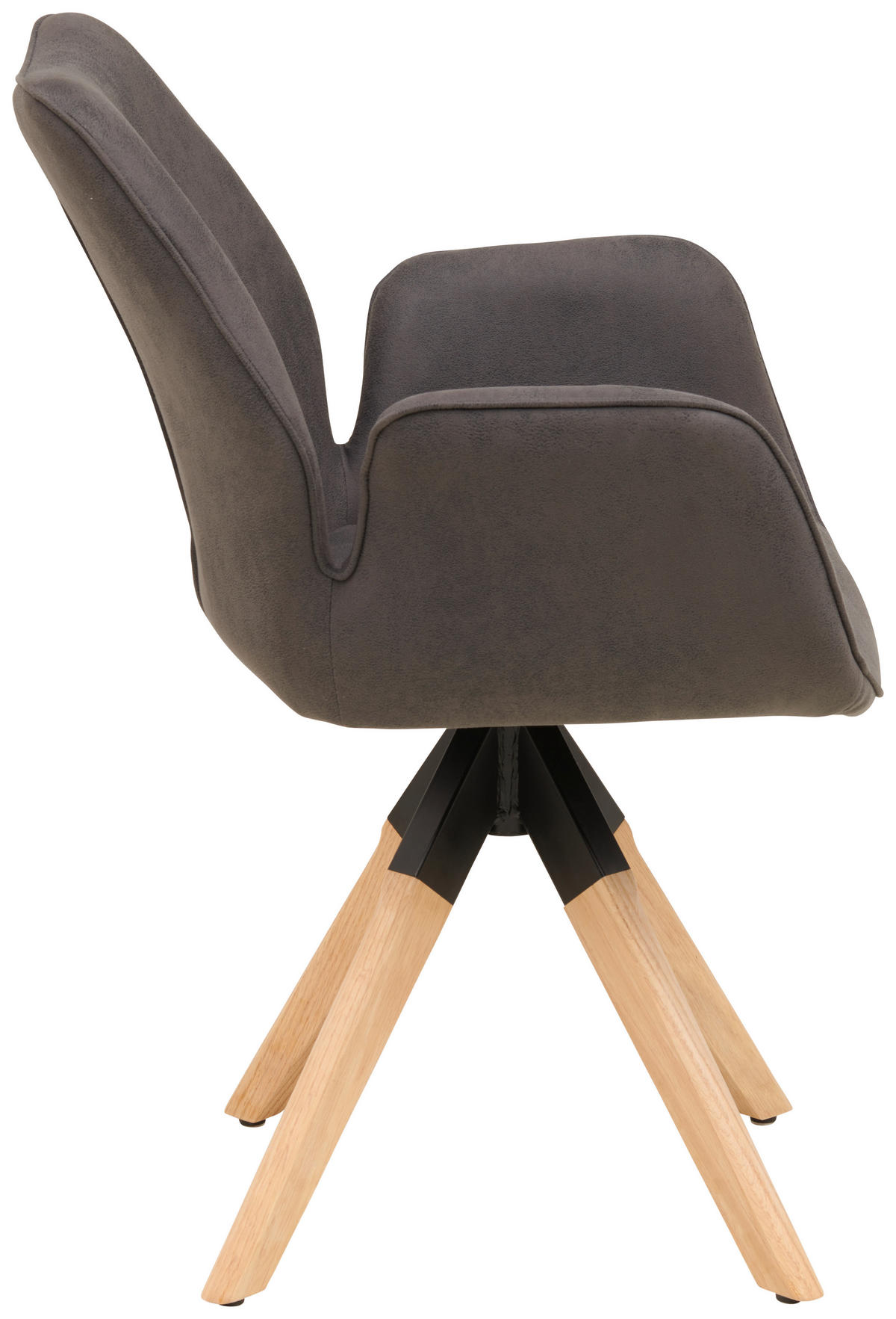 ARMLEHNSTUHL in Holz, Textil Anthrazit, Naturfarben  - Anthrazit/Naturfarben, MODERN, Holz/Textil (61/86/62cm) - Livetastic