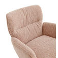 ARMLEHNSTUHL  Stoffauswahl, Sitzfläche 360° drehbar, automatische Rückholfunktion Leinenoptik  - Schwarz/Rosa, Design, Textil/Metall (67/86/68cm) - Novel