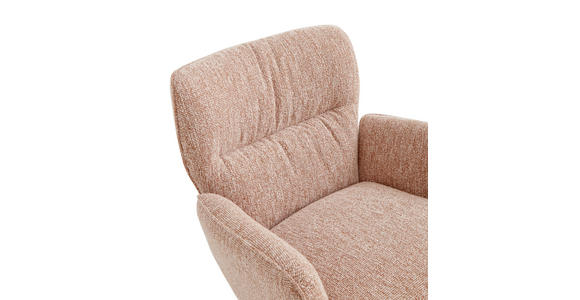 ARMLEHNSTUHL  Stoffauswahl, Sitzfläche 360° drehbar, automatische Rückholfunktion Leinenoptik  - Schwarz/Rosa, Design, Textil/Metall (67/86/68cm) - Novel