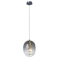 LED-HÄNGELEUCHTE LILLY 28/28/150 cm  - Schwarz, Design, Glas (28/28/150cm)
