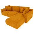 ECKSOFA Gelb Samt  - Chromfarben/Gelb, KONVENTIONELL, Kunststoff/Textil (293/195cm) - Carryhome