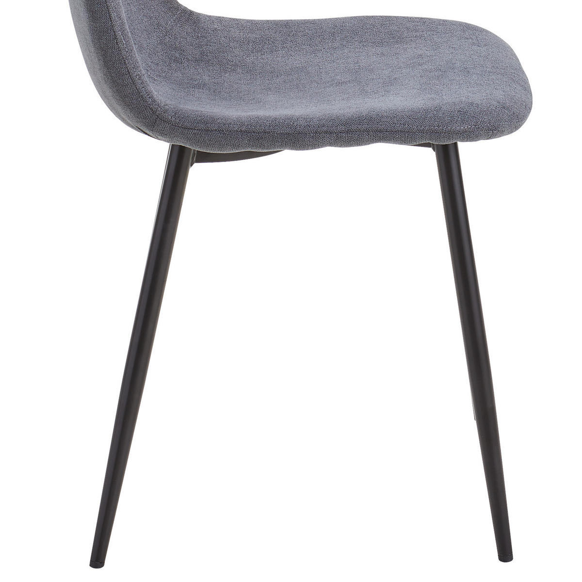 STUHL Mikrofaser Grau  - Schwarz/Grau, Basics, Textil/Metall (43/85/54cm) - P & B