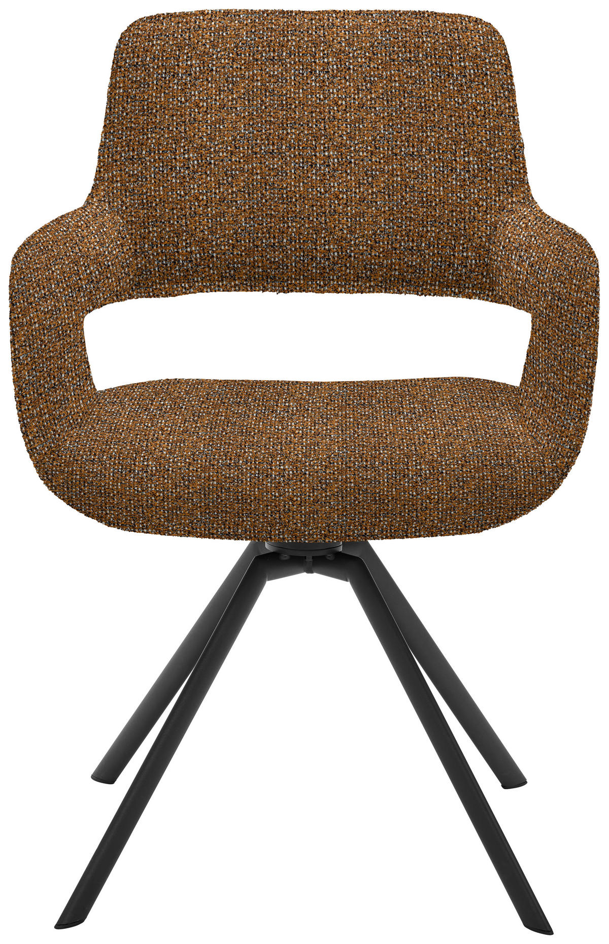 ARMLEHNSTUHL Stahl Struktur  - Cognac/Anthrazit, Design, Textil/Metall (59/86/63cm) - Venjakob