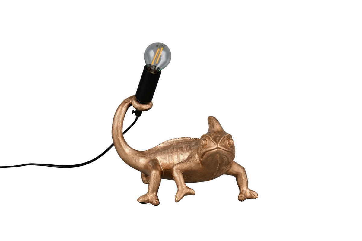 TISCHLEUCHTE 24,5/14/22 cm   - Goldfarben/Schwarz, Trend, Kunststoff/Metall (24,5/14/22cm)