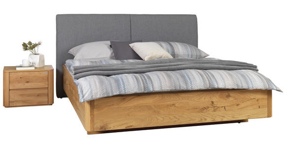 BETT 180/200 cm in Eichefarben - Eichefarben/Buchefarben, Natur, Holz/Textil (180/200cm) - Valnatura