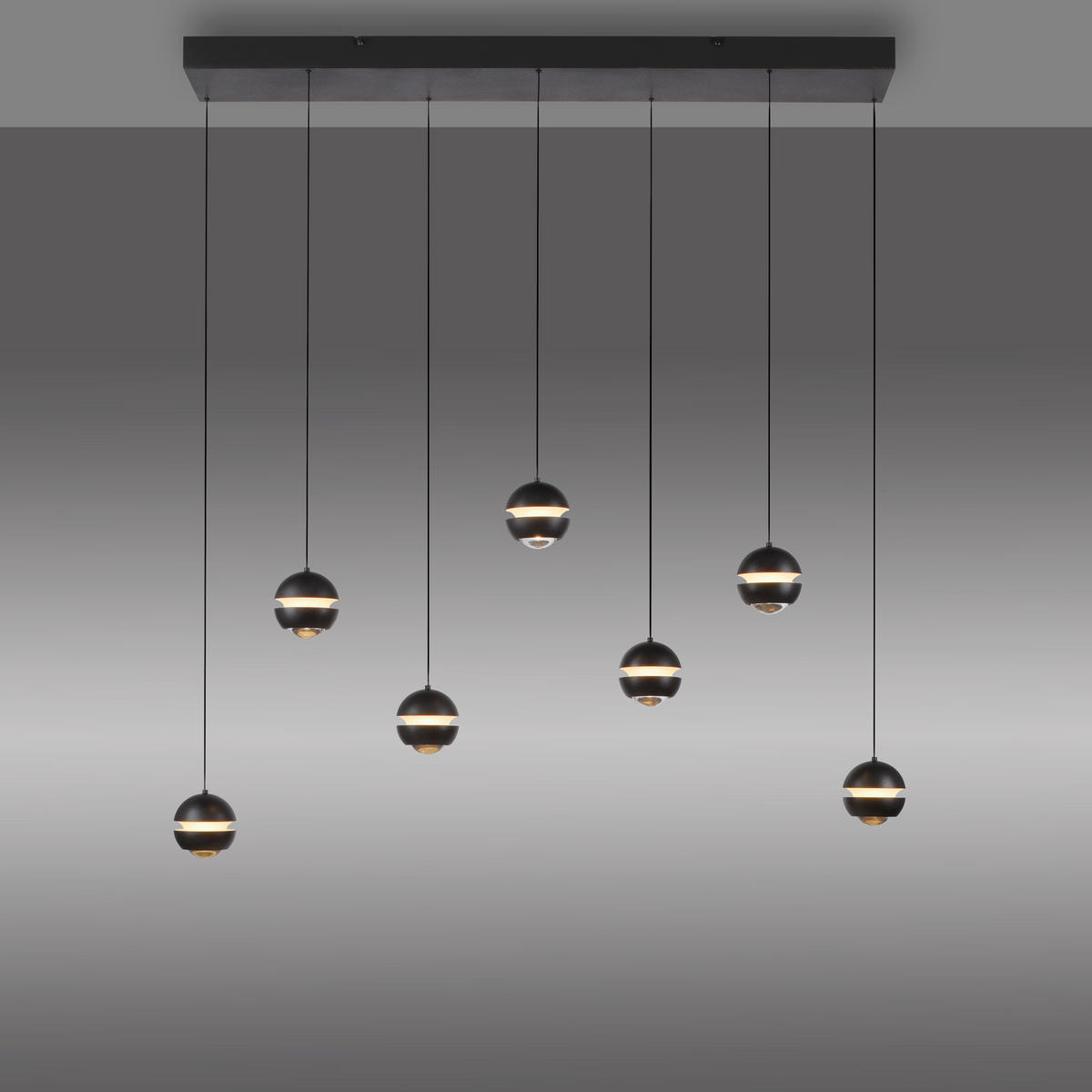 LED-PENDELLEUCHTE 90/30/220 cm  - Schwarz, Design, Kunststoff/Metall (90/30/220cm) - Schöner Wohnen